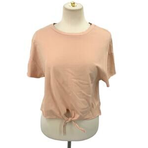 Honeydew Pink Short Sleeve Tie Front T Shirt Size XS